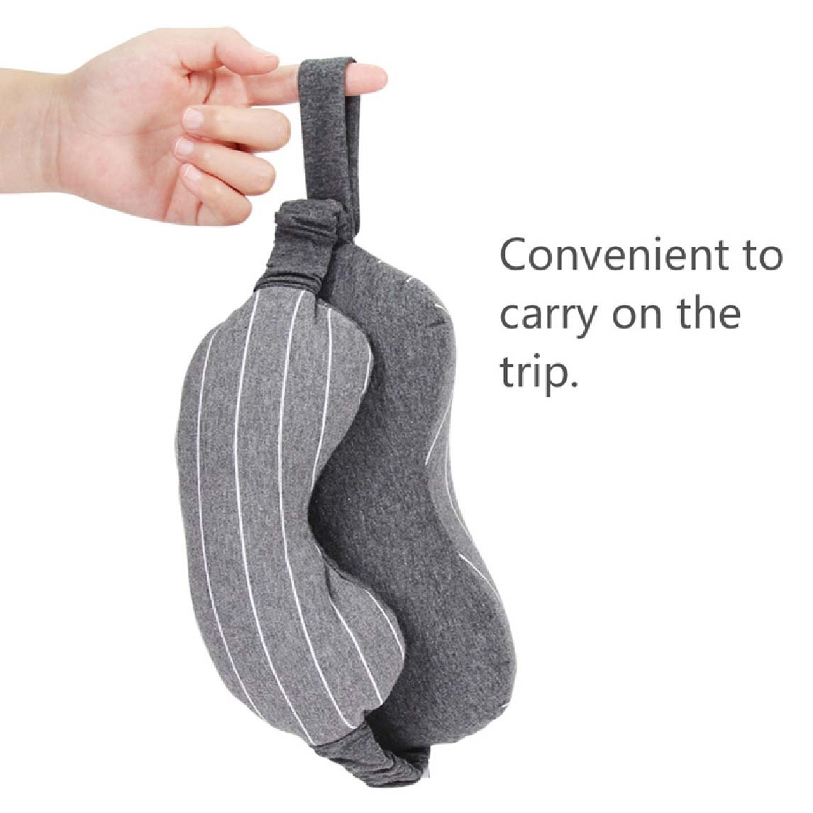 Stripe Microbead Filling Travel Neck Pillow