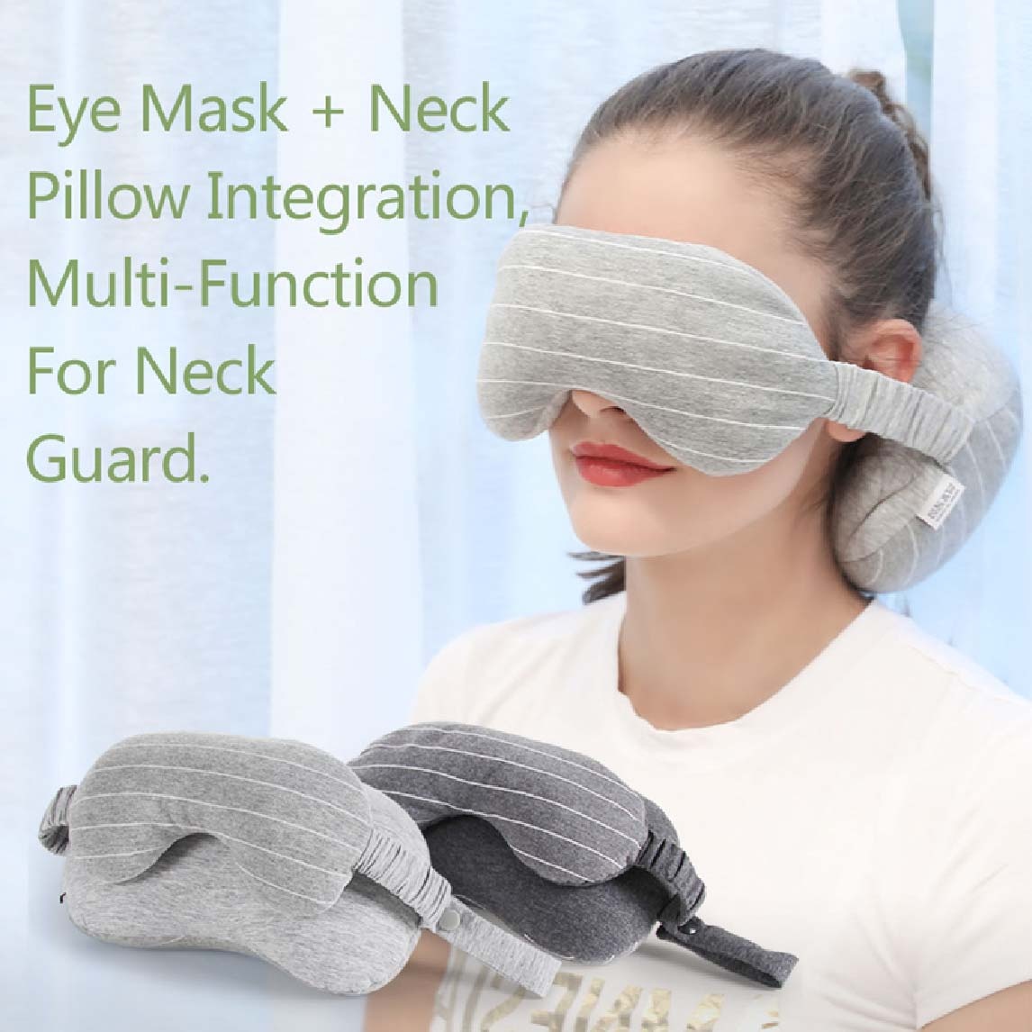 Stripe Microbead Filling Travel Neck Pillow
