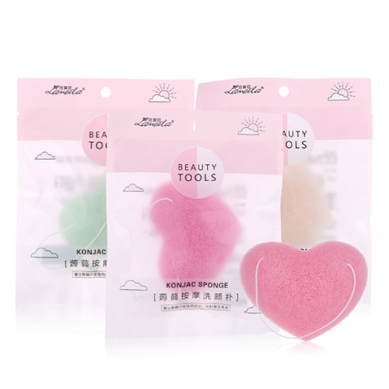 Heart Shape Konjac Face Sponge