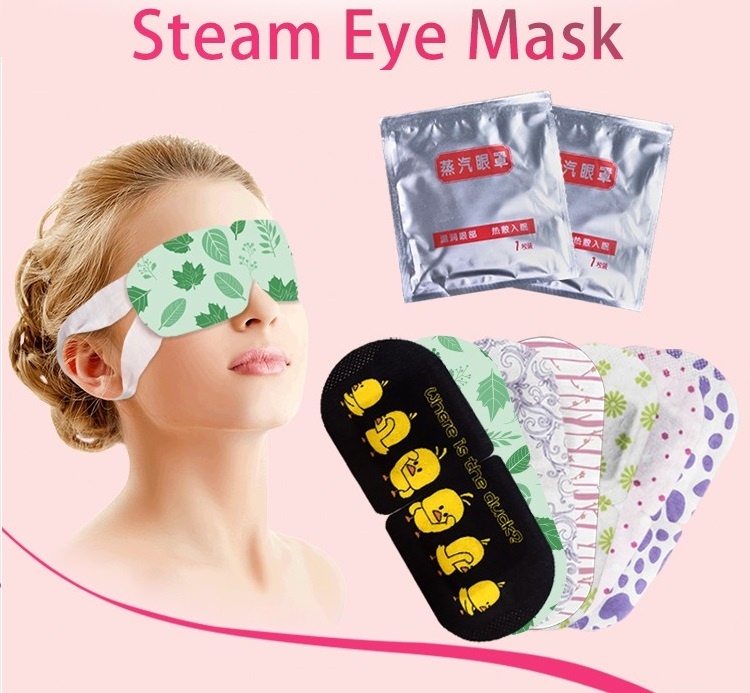 One-time hot steam heating lavender herbs warm eye mask